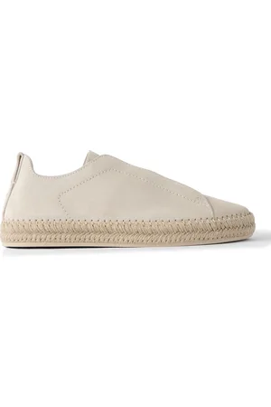 Ermenegildo Zegna Triple Stitch™ Leather-Trimmed Suede Slip-On Sneakers
