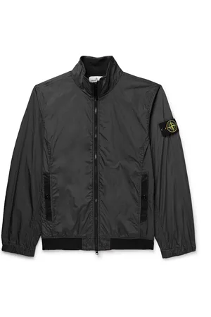 Stone Island Logo-Appliquéd Garment-Dyed Crinkle Reps Nylon Bomber Jacket