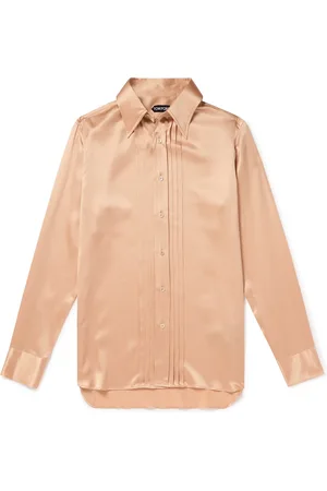 Tom Ford Pintucked Silk-Charmeuse Shirt