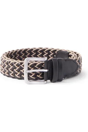 Mr P. 3.5cm Woven Leather and Cotton Belt