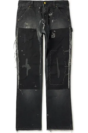 SAINT MXXXXXX Straight-Leg Distressed Patchwork Jeans
