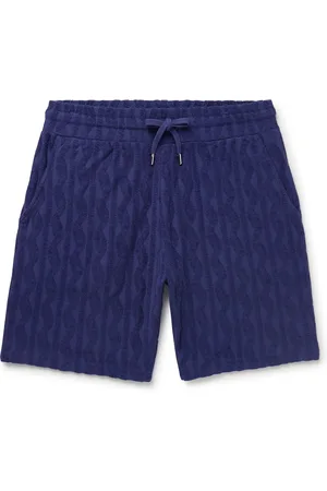 Frescobol Carioca Augusto Straight-Leg Jacquard-Knit Organic Cotton-Terry Drawstring Shorts