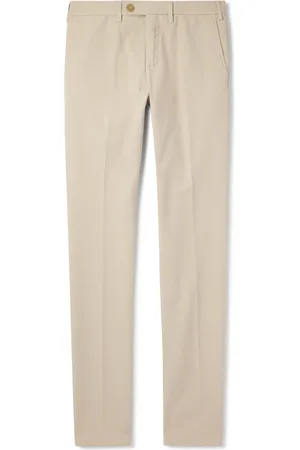 CANALI Slim-Fit Straight-Leg Garment-Dyed Stretch-Cotton Twill Trousers