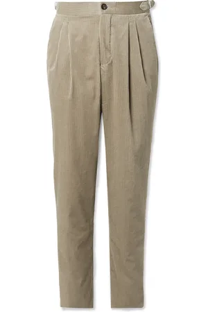 Mr P. Slim-Fit Straight-Leg Cotton and Cashmere-Blend Corduroy Tuxedo Trousers