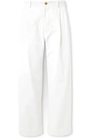 Ghiaia Cashmere Marinaio Straight-Leg Pleated Cotton-Twill Chinos