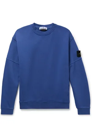 Stone Island Logo-Appliquéd Garment-Dyed Organic Cotton-Jersey Sweatshirt