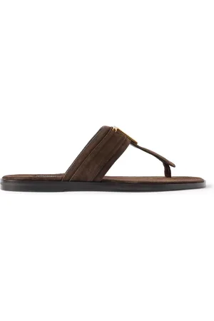 Tom Ford Brighton Logo-Embellished Suede Sandals