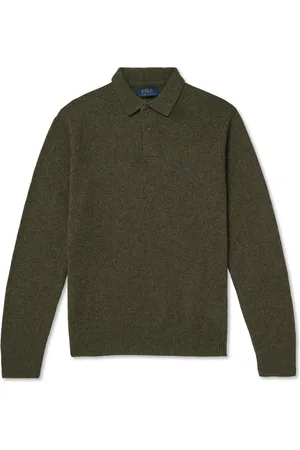 Ralph Lauren Logo-Embroidered Wool and Cotton-Blend Polo Shirt