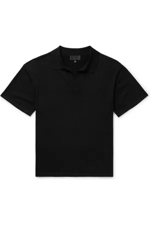 NILI LOTAN Finnley Silk and Cotton-Blend Polo Shirt