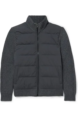 James Perse Ribbed-Knit and Quilted Shell Down Jacket