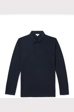 Sunspel Riviera Cotton-Mesh Polo Shirt