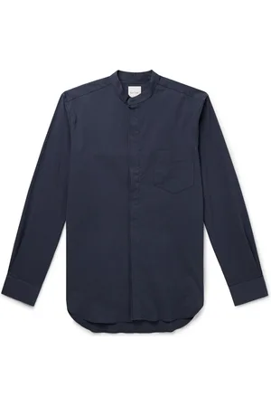 Paul Smith Slim-Fit Grandad-Collar Cotton-Seersucker Shirt