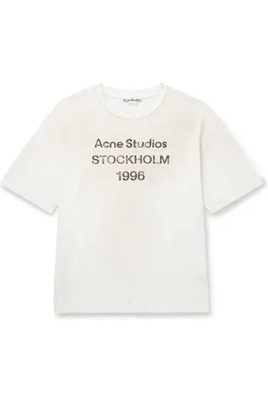 Acne Studios Exford Distressed Logo-Print Cotton-Jersey T-Shirt