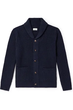 HARTFORD Shawl-Collar Ribbed Wool Cardigan