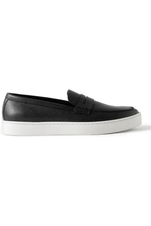 Manolo Blahnik Ellis Full-Grain Leather Penny Loafers