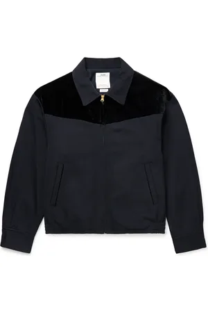 VISVIM Mayfield Velour-Trimmed Wool and Linen-Blend Bomber Jacket