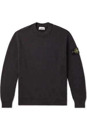 Stone Island Logo-Appliquéd Ribbed-Knit Cotton Sweater