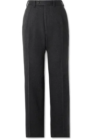 Saman Amel Tapered Pleated Camel Hair Suit Trousers