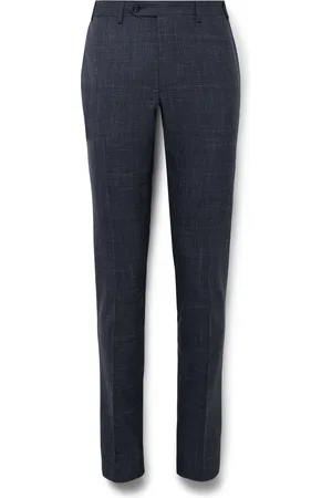 CANALI Slim-Fit Wool, Silk and Linen-Blend Suit Trousers