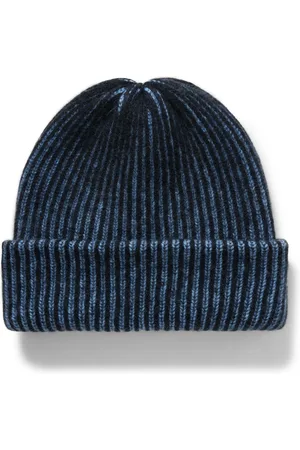 THE ELDER STATESMAN Stripe Watchman Ribbed Cashmere Beanie