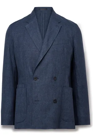 Paul Smith Delave Unstructured Double-Breasted Linen Blazer