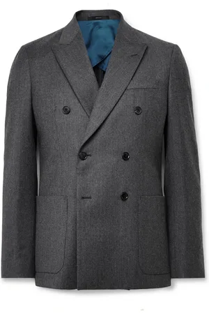 Paul Smith Double-Breasted Wool and Cashmere-Blend Flannel Suit Jacket