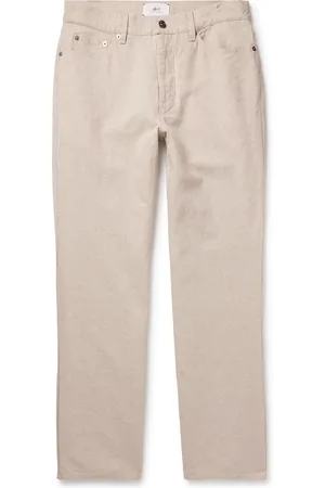 Mr P. Edward Straight-Leg Linen and Cotton-Blend Trousers