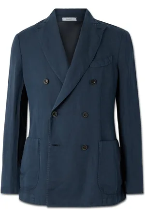Boglioli Double-Breasted Cotton and Linen-Blend Blazer