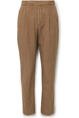 OFFICINE GENERALE Drew Tapered Pleated Garment-Dyed Lyocell-Blend Trousers