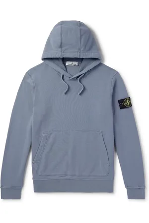 Stone Island Logo-Appliquéd Garment-Dyed Cotton-Jersey Hoodie