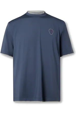 Brunello Cucinelli Layered Logo-Print Tech-Jersey Tennis T-Shirt