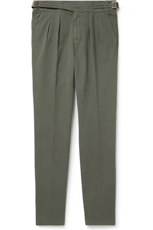 Rubinacci Manny Tapered Pleated Cotton-Twill Trousers