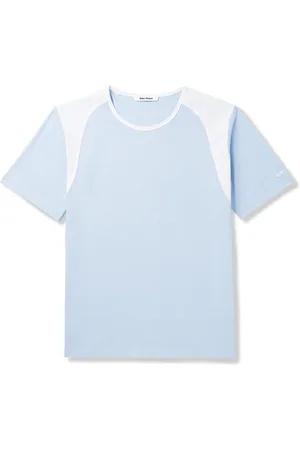 WALES BONNER Logo-Embroidered Stretch Poplin-Panelled Organic Cotton-Jersey T-Shirt
