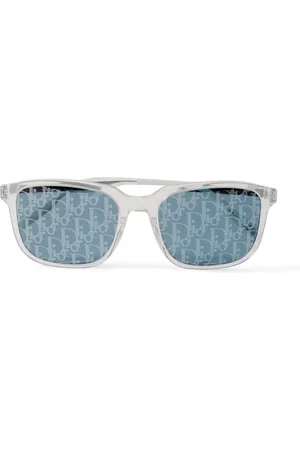 Dior DiorTag SU Square-Frame Acetate and Silver-Tone Mirrored Sunglasses