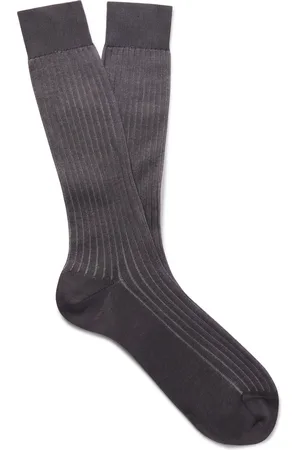 Mr P. Ribbed Mercerised Cotton Socks
