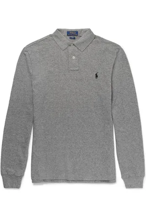 Ralph Lauren Slim-Fit Mélange Cotton-Piqué Polo Shirt