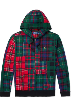 Ralph Lauren Checked Cotton-Blend Zip-Up Hoodie