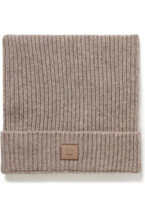 Acne Studios Kua Logo-Appliquéd Ribbed Wool and Yak-Blend Beanie