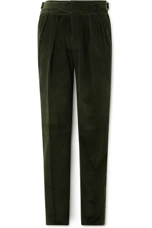 Rubinacci Manny Tapered Pleated Cotton-Corduroy Trousers