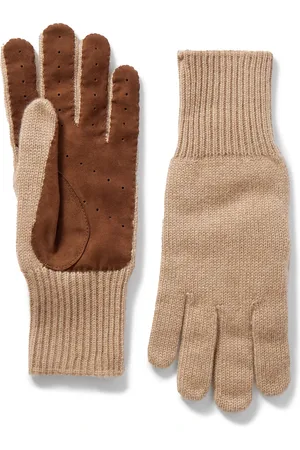 Brunello Cucinelli Suede-Trimmed Cashmere Gloves