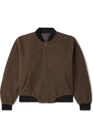 Small Talk Reversible Fleece and Crinkled-Gabardine Bomber Jacket