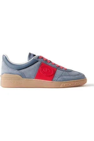 VALENTINO GARAVANI Upvillage Leather-Trimmed Suede Sneakers