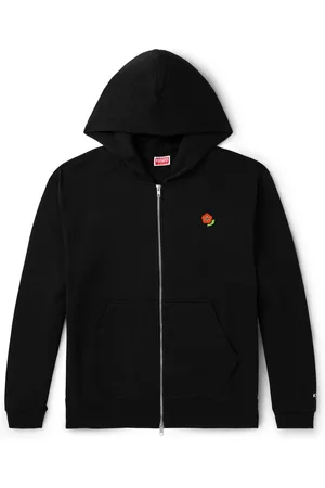 Kenzo Pop Logo-Embroidered Cotton-Jersey Zip-Up Hoodie