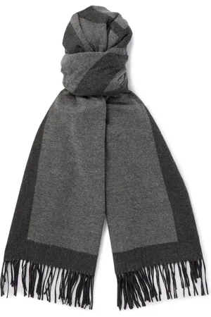 Saint Laurent Fringed Logo-Embroidered Brushed-Silk Scarf