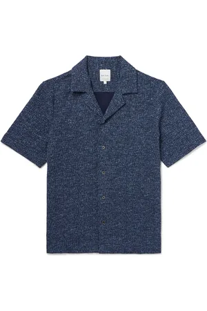 Paul Smith Camp-Collar Cotton and Linen-Blend Bouclé Shirt