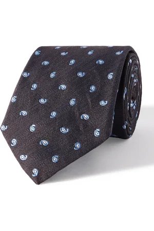 Paul Smith 8cm Embroidered Silk and Linen-Blend Grenadine Tie