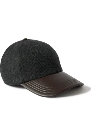 Berluti Logo-Embroidered Leather-Trimmed Wool Baseball Cap