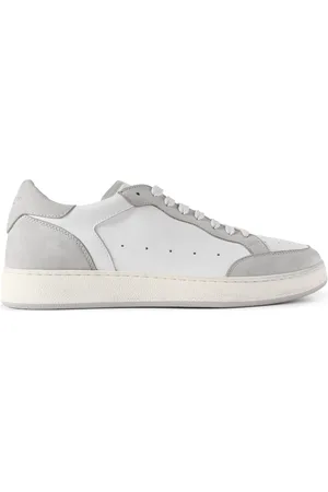 Officine creative The Answer 001 Distressed Suede-Trimmed Leather Sneakers