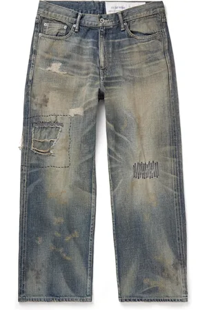 NEIGHBORHOOD Savage Wide-Leg Distressed Selvedge Jeans