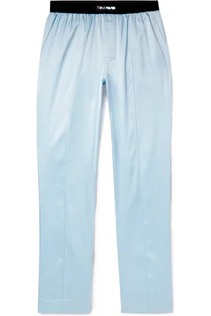 Tom Ford Velvet-Trimmed Stretch-Silk Satin Pyjama Trousers
